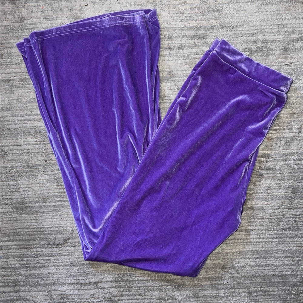 Crushed velvet purple pants -XL
